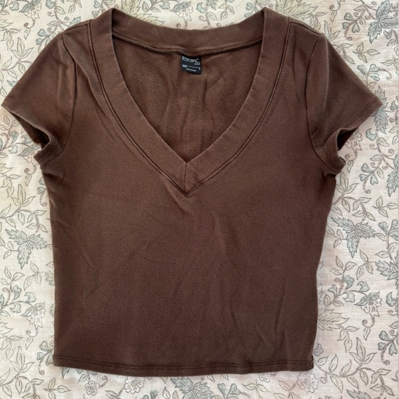 PacSun Tops - Pacsun Brown V-Neck baby tee